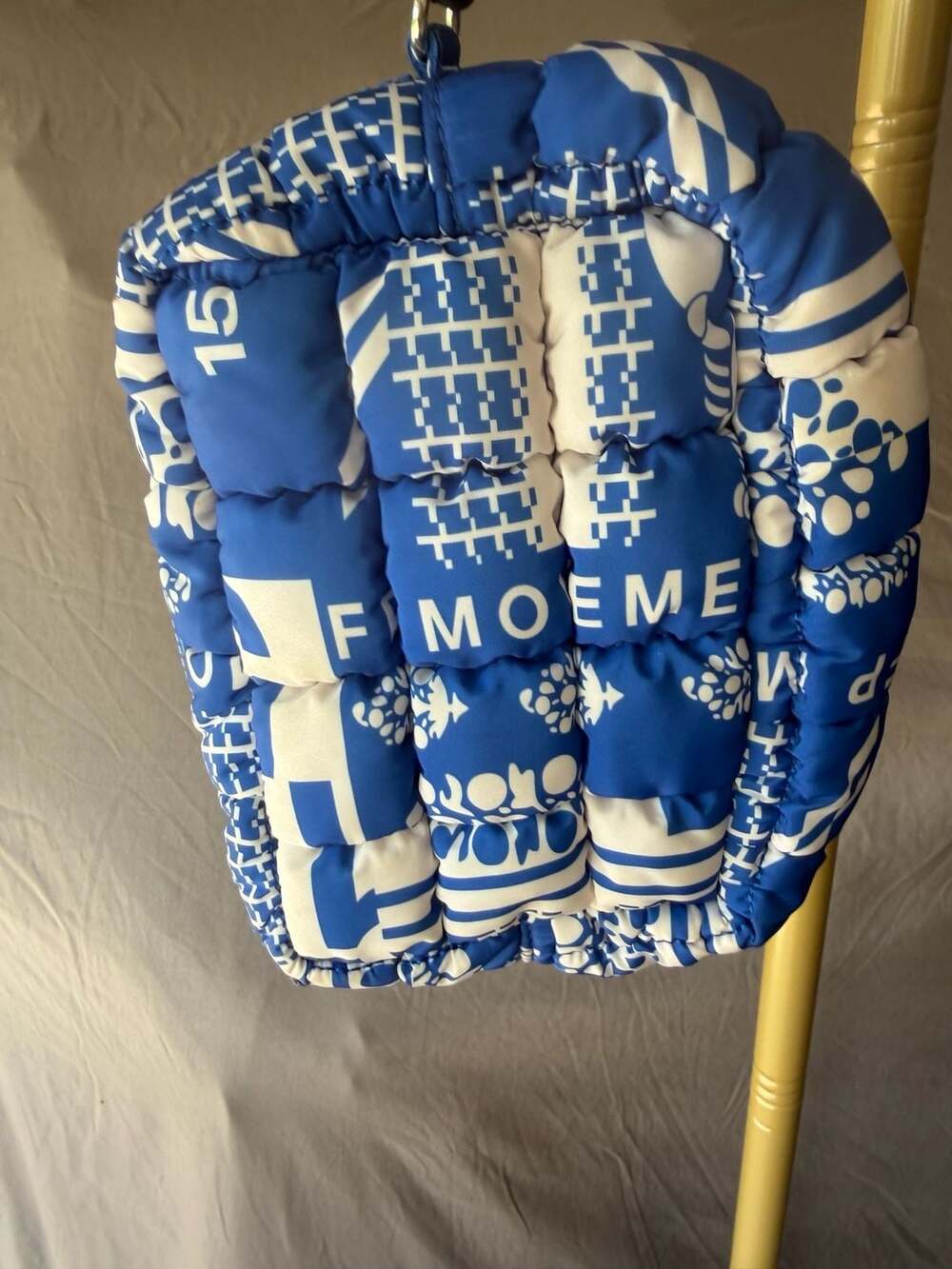 FPMOVEMENT Quilted Blue and White Patterned Mini Pouch